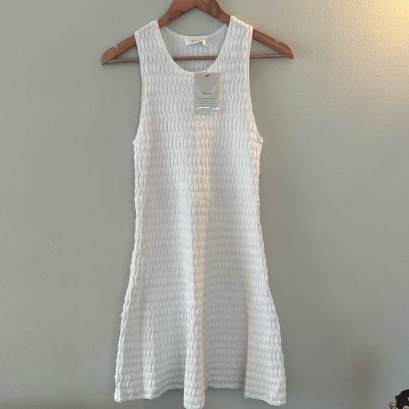 NWT A.L.C. White Sleeveless Viscose/Nylon Dress Women's Medium - Picture 2 of 9